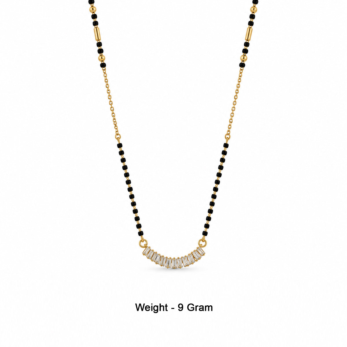 Gold-Toned Black Beaded Mangalsutra
