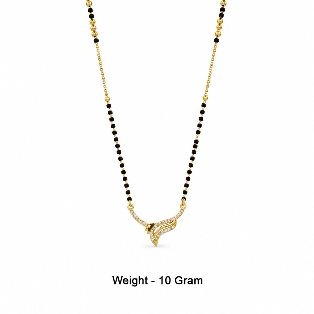 Gold-Toned Black Beaded Mangalsutra