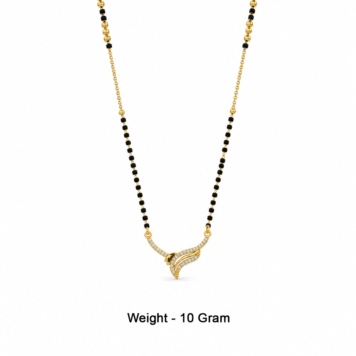 Gold-Toned Black Beaded Mangalsutra