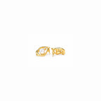 GOLD PLATED PEARL GEOMETRIC STUD EARRINGS
