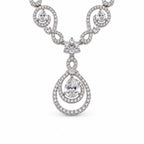 Silver-Toned White Stone-Studded Necklace