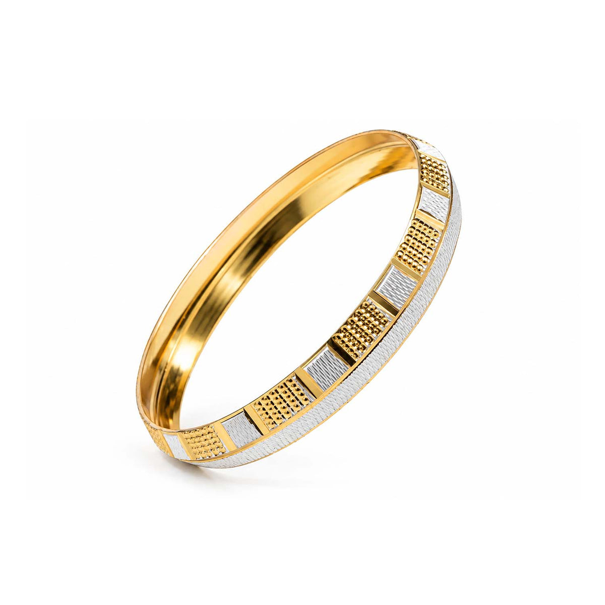 Gold & Silver Textured Kada