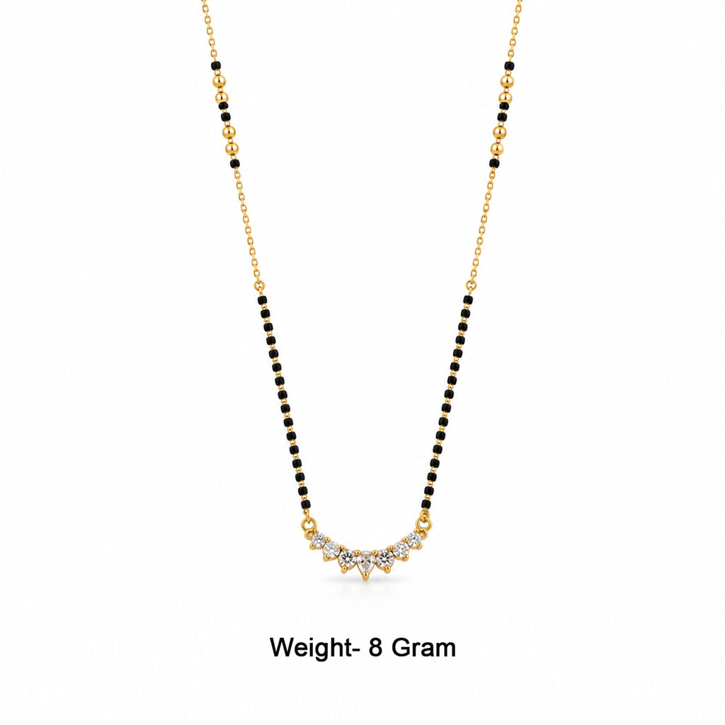 Gold-Toned Black Beaded Mangalsutra