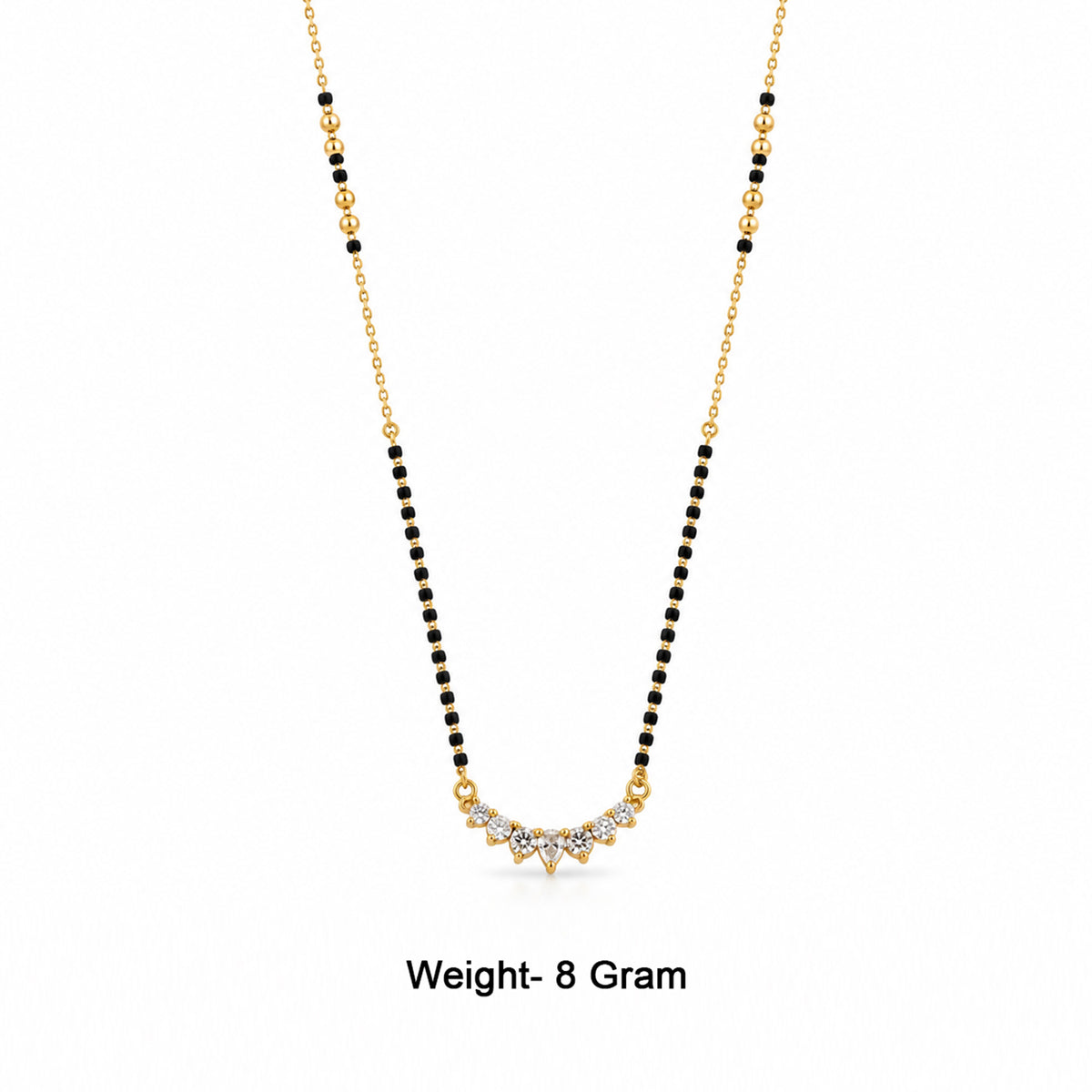 Gold-Toned Black Beaded Mangalsutra