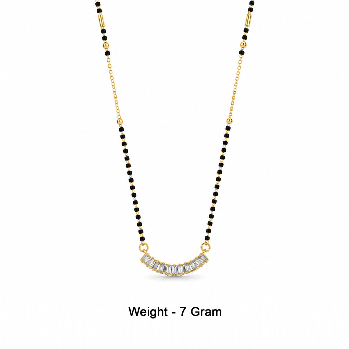 Gold-Toned Black Beaded Mangalsutra