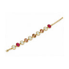 Women’s Elegant Multicolor Crystal Oval Link Bracelet