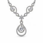 Women's Elegant Silver-Toned White Necklace Set