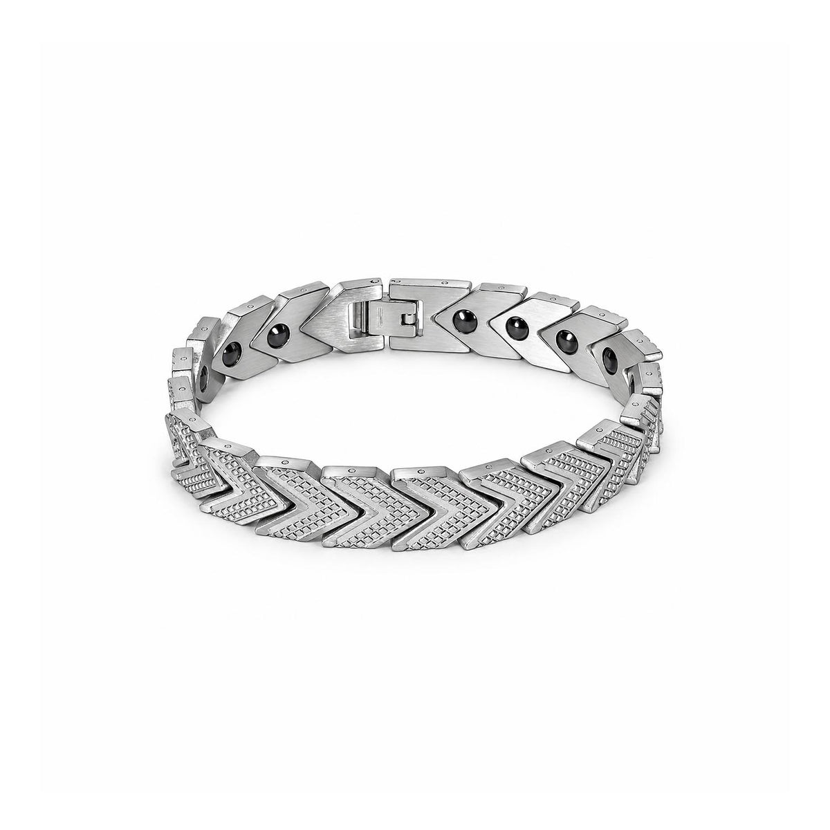 Silver Chevron Link Bracelet