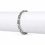 Silver Geometric Link Bracelet