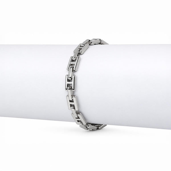 Silver Geometric Link Bracelet
