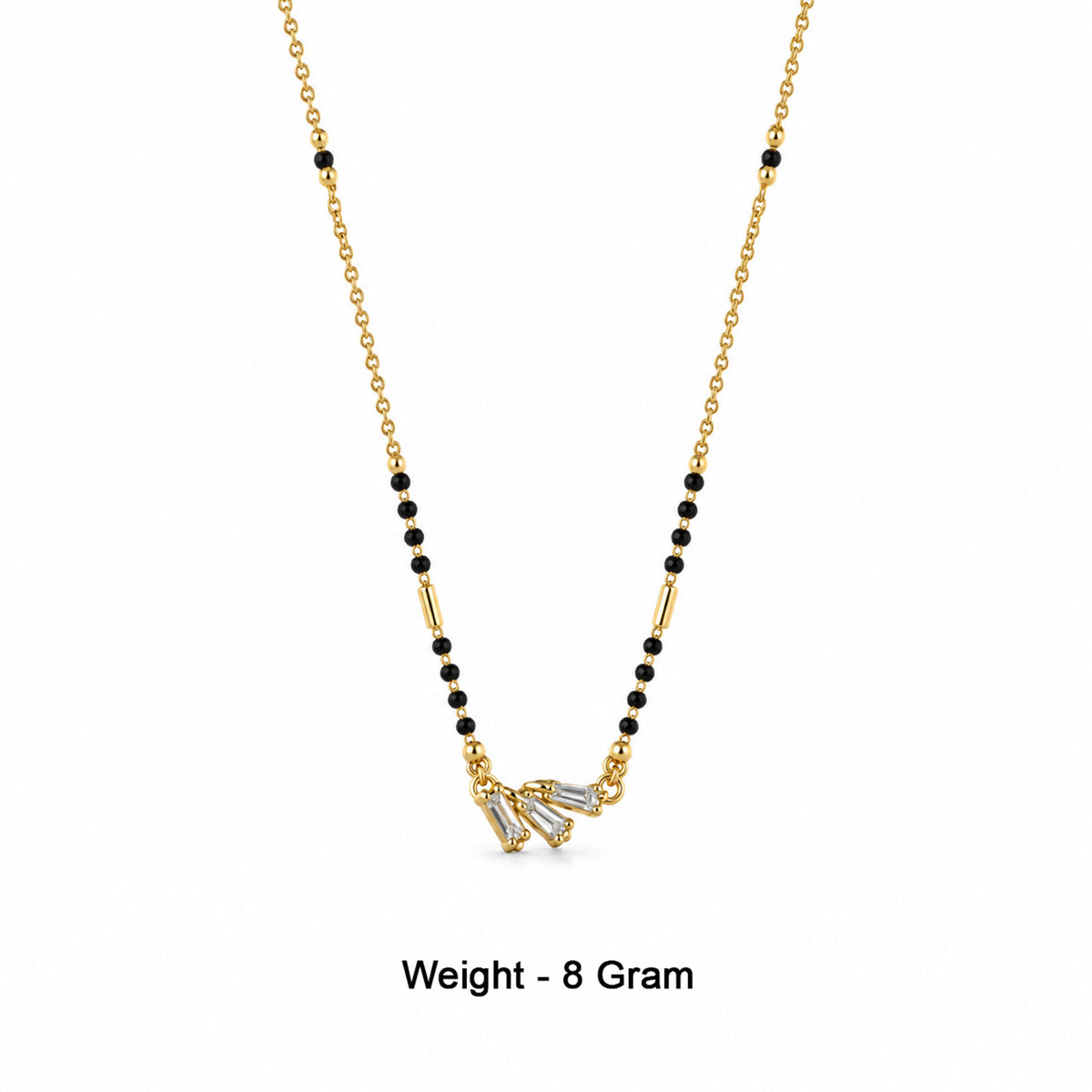 Gold-Toned Black Beaded Mangalsutra