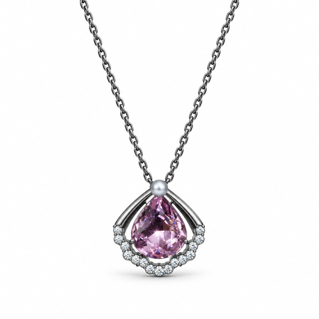 Women's Elegant Silver-Toned Purple Jewellery