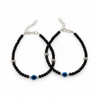 Women's Black Beaded Evil Eye Anklet