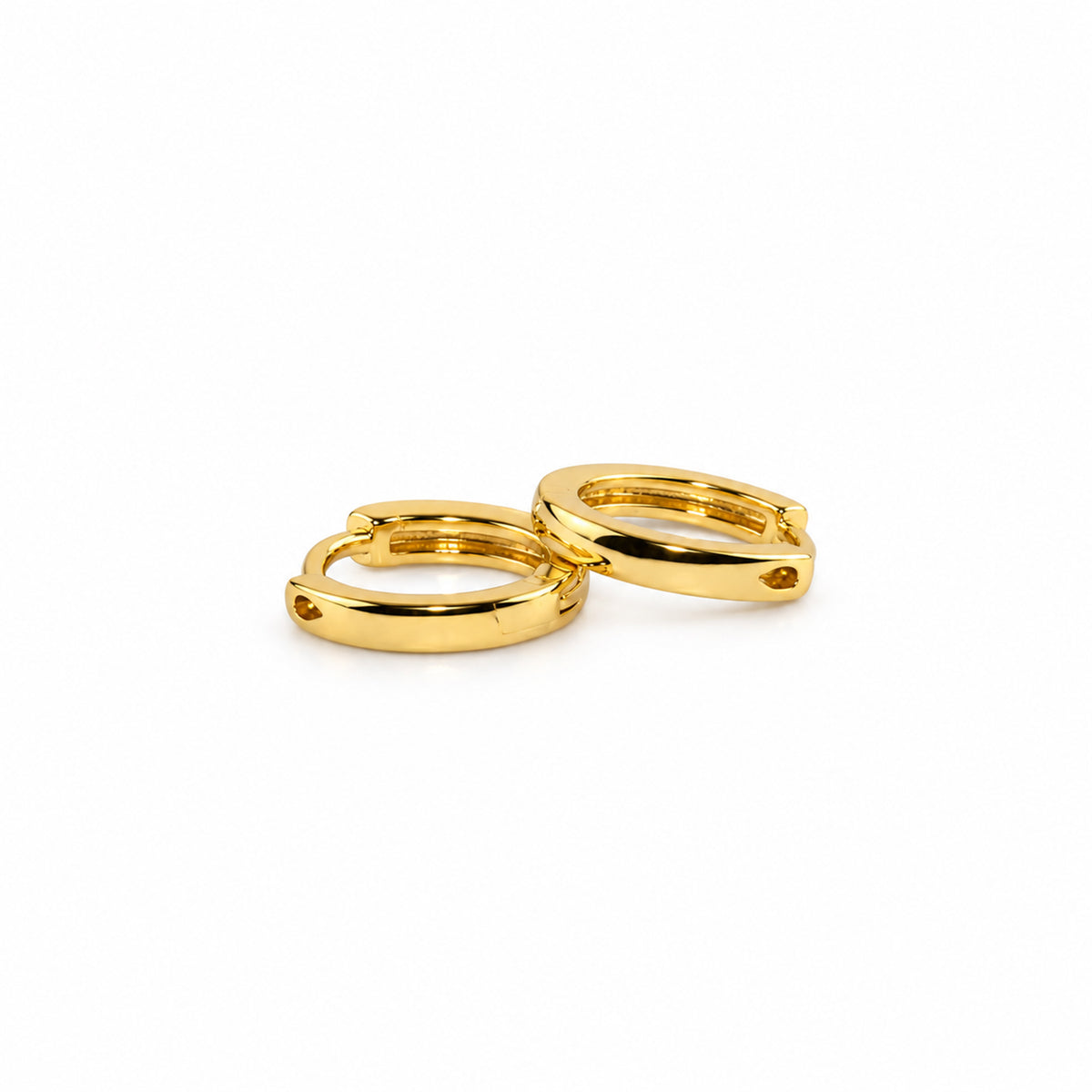 Gold-Toned Classic Plain Huggie Hoop Earrings