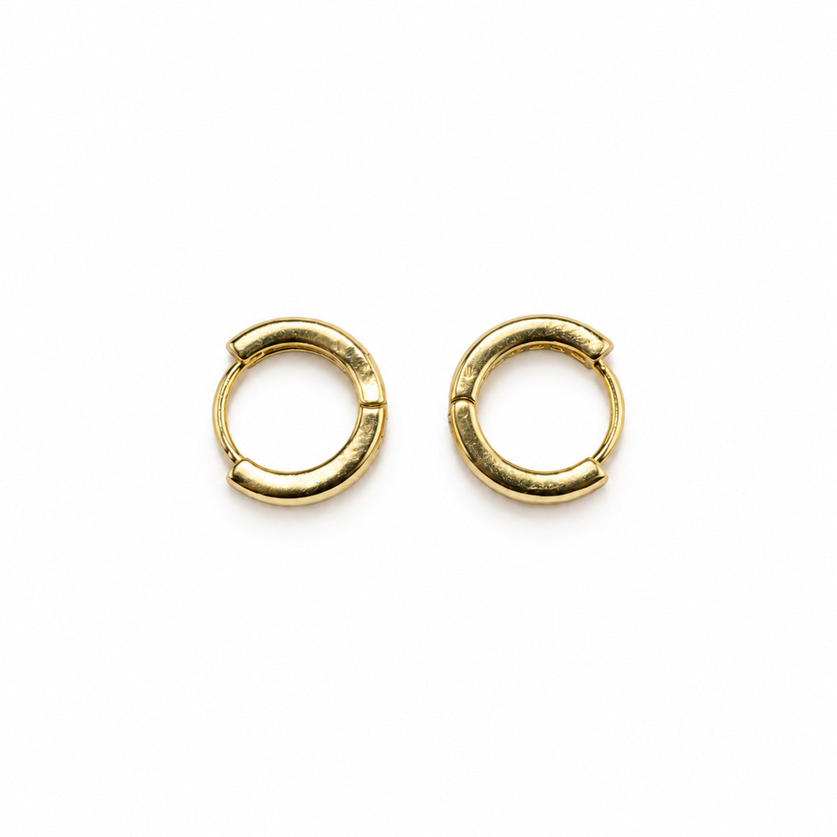 Gold-Toned Crystal Studded Rectangular Huggie Hoop Earrings