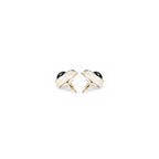 Women's Gold-Toned Multicoloured Oval Stone-Studded Pearl-Effect Statement Stud Earrings