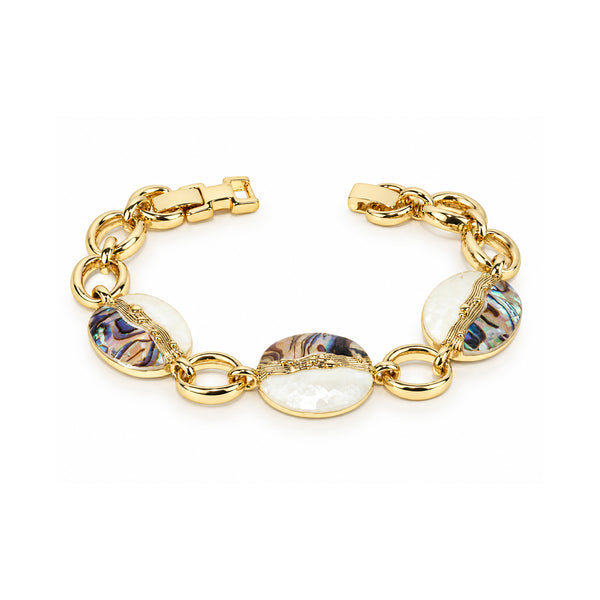 Women’s Gold-Toned Abalone Shell Statement Link Bracelet