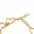 Women's Elegant Gold-Toned Interlinked Heart Design Chunky Chain Necklace