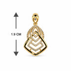 Gold-Toned Geometric Crystal-Studded Pendant & Earrings Set