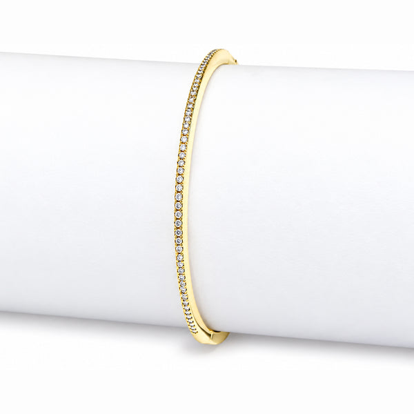 Women's Gold-Toned Classic Minimalist Sleek Round Bangle Bracelet