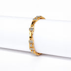Men’s Gold-Toned Crystal Studded Link Bracelet