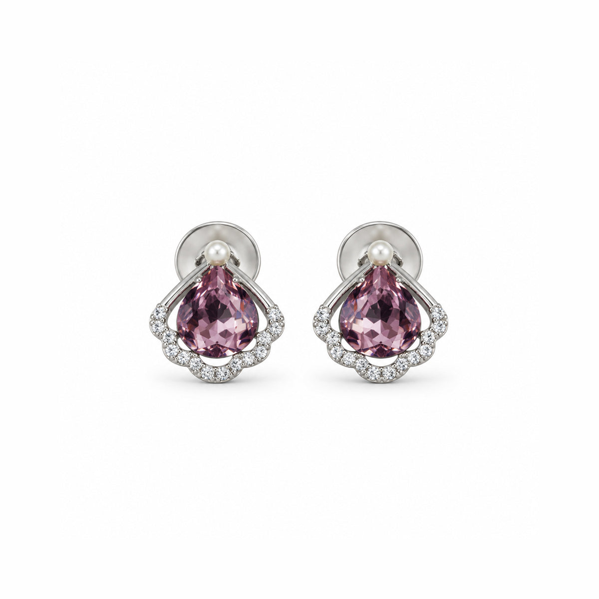 Women's Elegant Silver-Toned Purple Jewellery