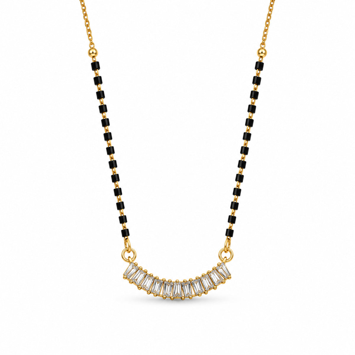 Gold-Toned Black Beaded Mangalsutra