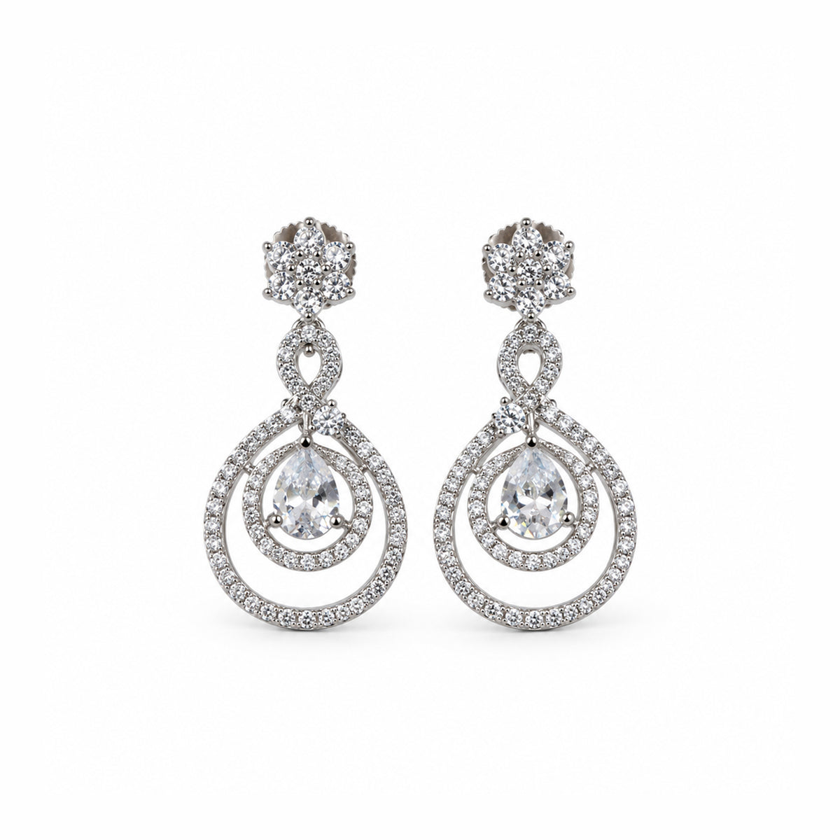 Women's Elegant Silver-Toned White Necklace Set