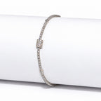 Women's Elegant Silver-Toned Crystal-Studded  Bracelet