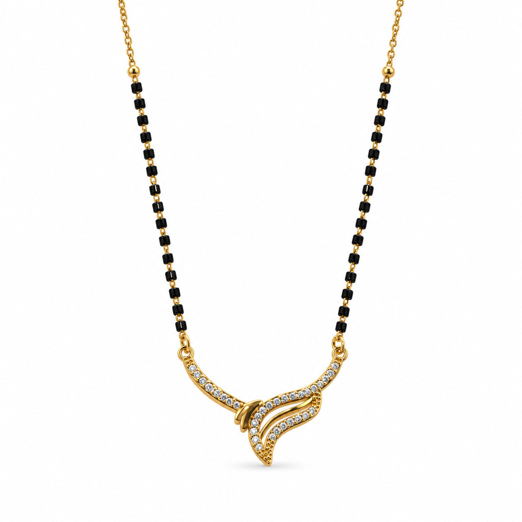 Gold-Toned Black Beaded Mangalsutra