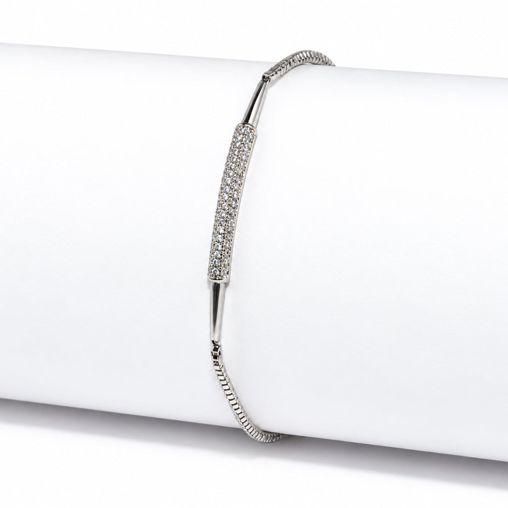 Women's Elegant Silver-Toned Bracelet
