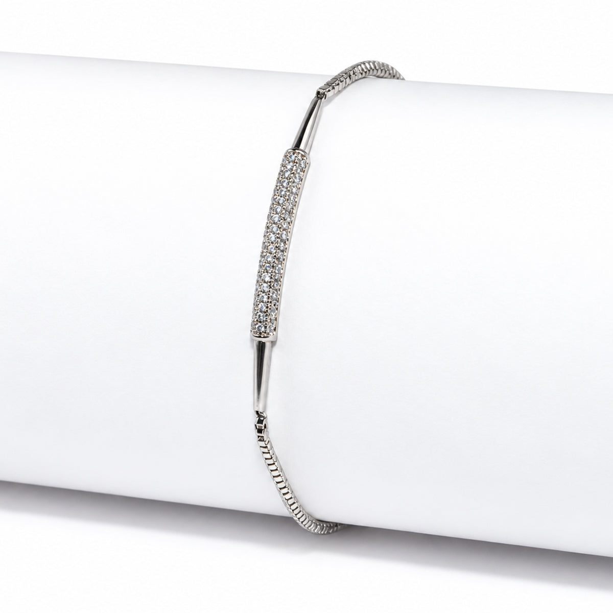Women's Elegant Silver-Toned Bracelet