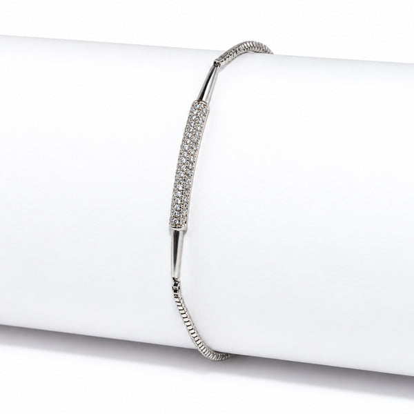 Women's Elegant Silver-Toned Bracelet