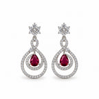 Silver-Toned Ruby Red Stone-Studded Necklace