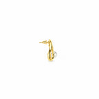 Women's Gold-Plated Pearl & Crystal Studded Abstract Oval Earrings