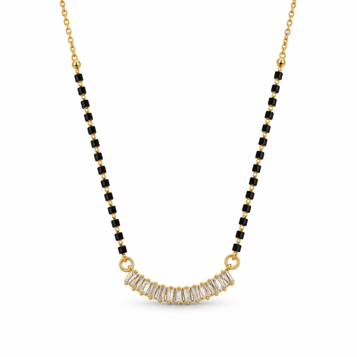 Gold-Toned Black Beaded Mangalsutra