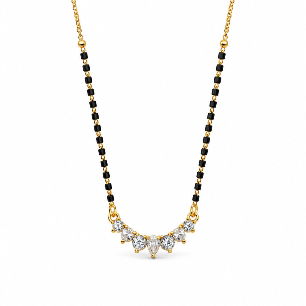 Gold-Toned Black Beaded Mangalsutra