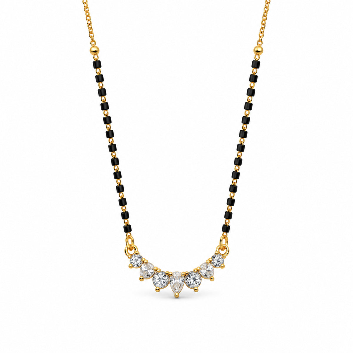 Gold-Toned Black Beaded Mangalsutra