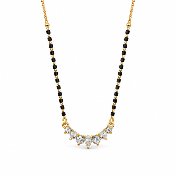 Gold-Toned Black Beaded Mangalsutra