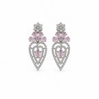 Women's Elegant Silver-Toned PinkNecklace
