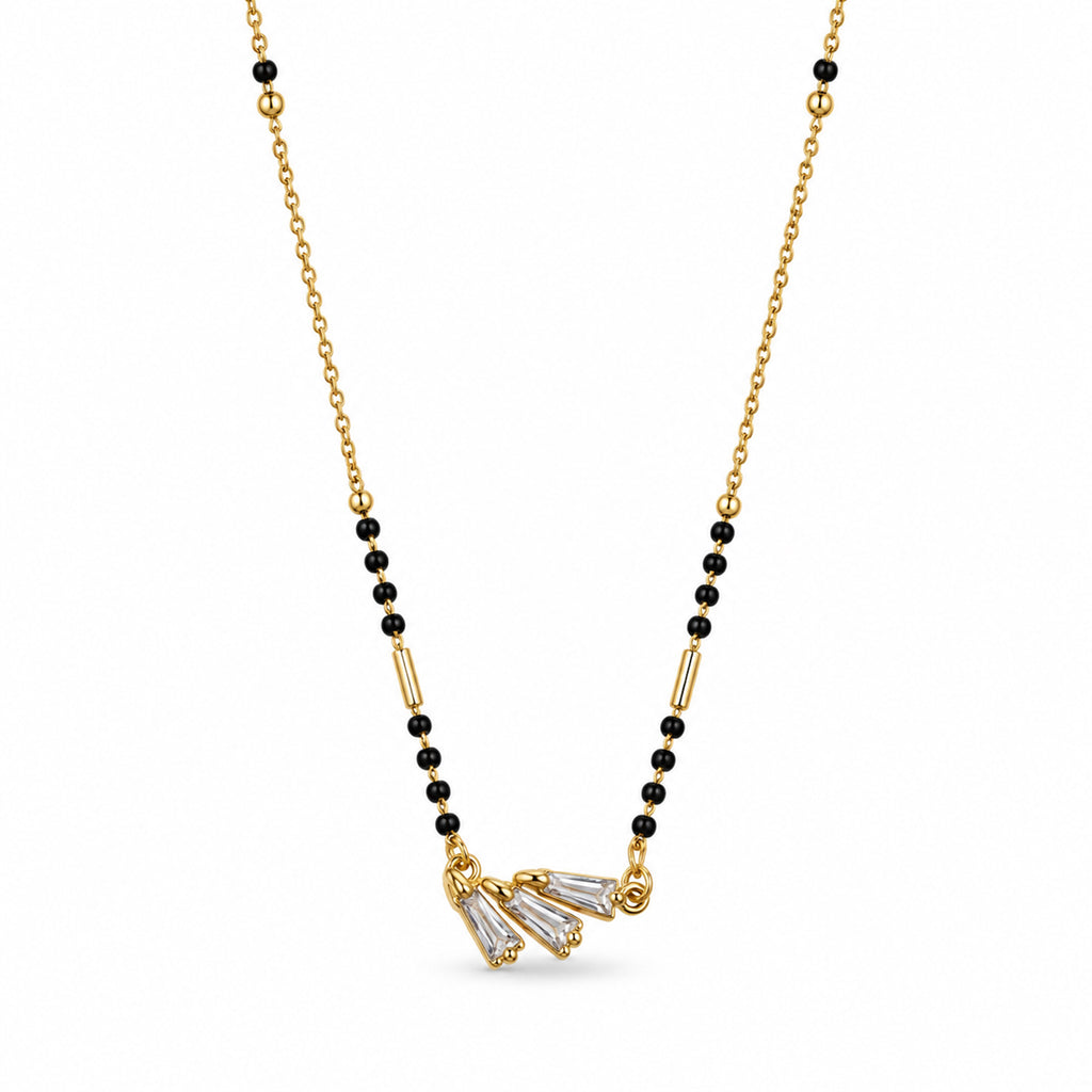 Gold-Toned Black Beaded Mangalsutra