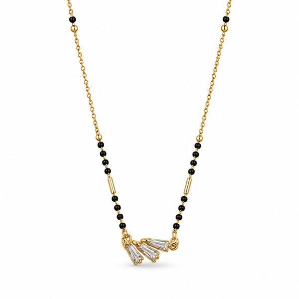 Gold-Toned Black Beaded Mangalsutra