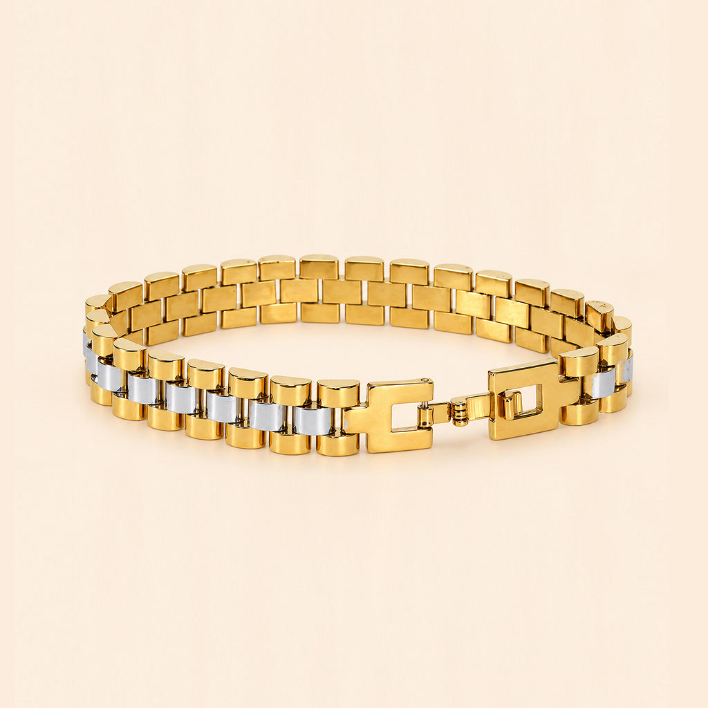 Two-Tone Gold & Silver Link Bracelet