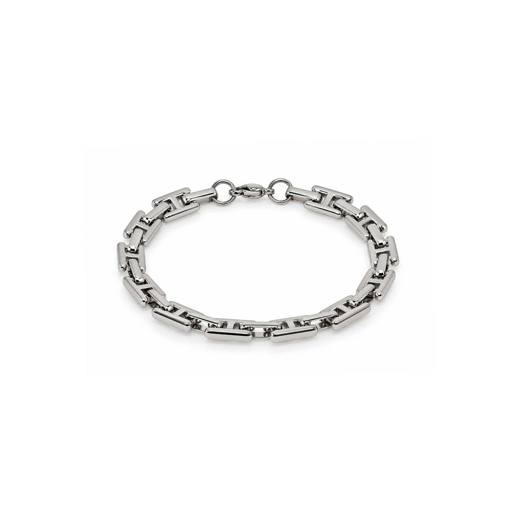 Silver Geometric Link Bracelet