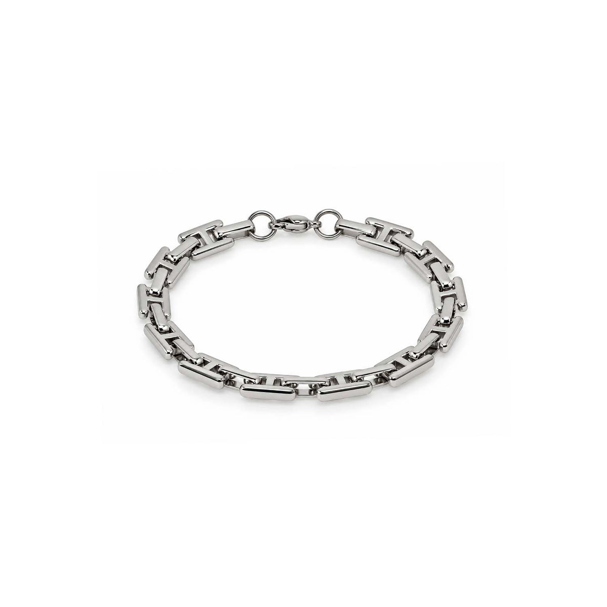 Silver Geometric Link Bracelet