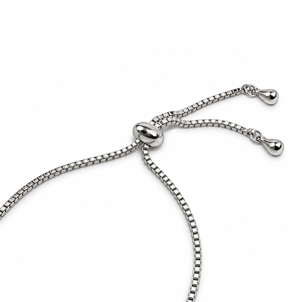 Women's Elegant Silver-Toned Rectangular Bracelet