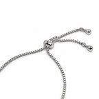 Women's Elegant Silver-Toned Rectangular Bracelet