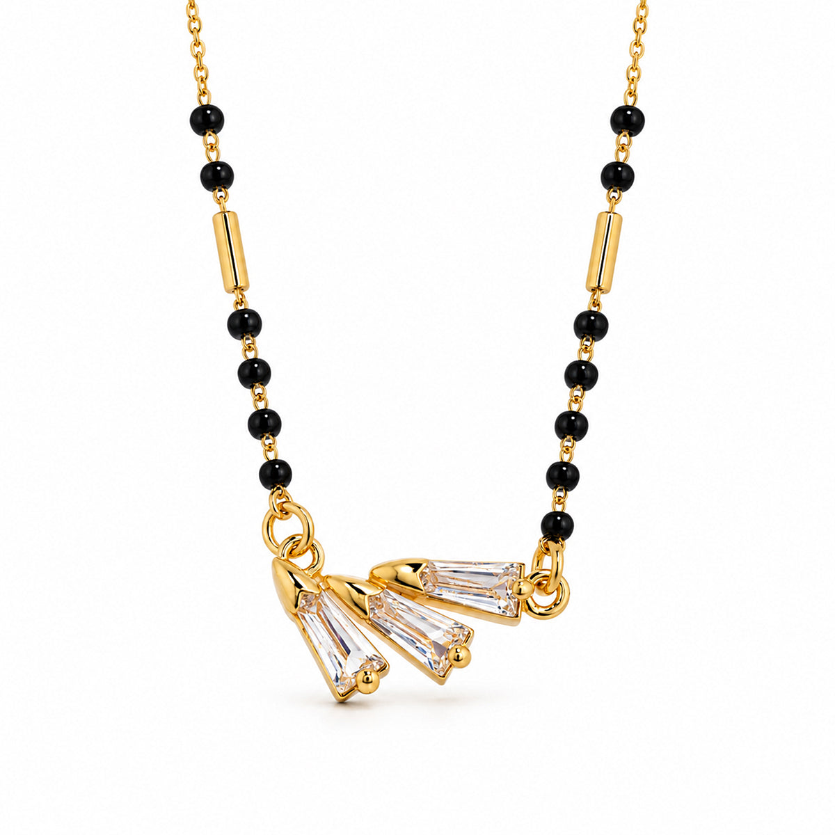 Gold-Toned Black Beaded Mangalsutra