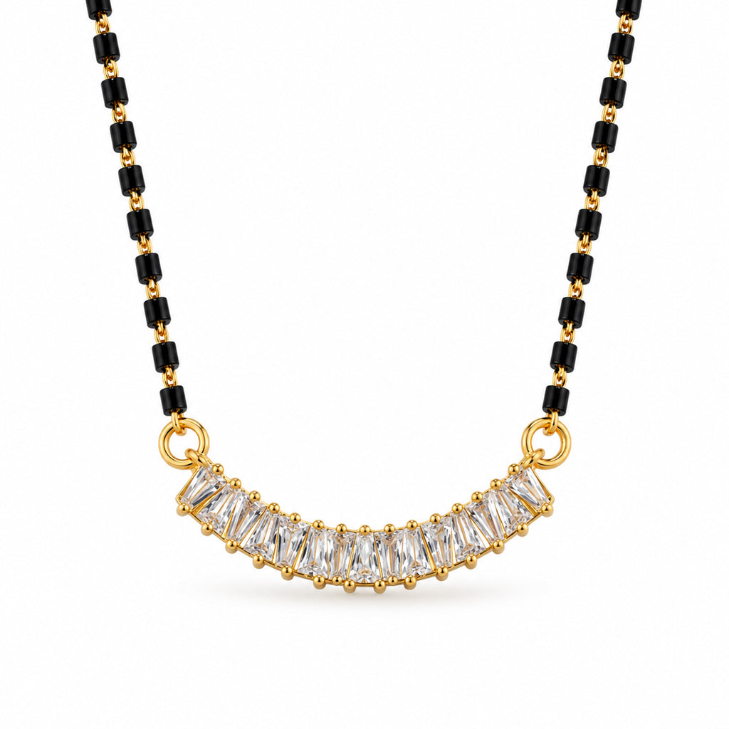 Gold-Toned Black Beaded Mangalsutra