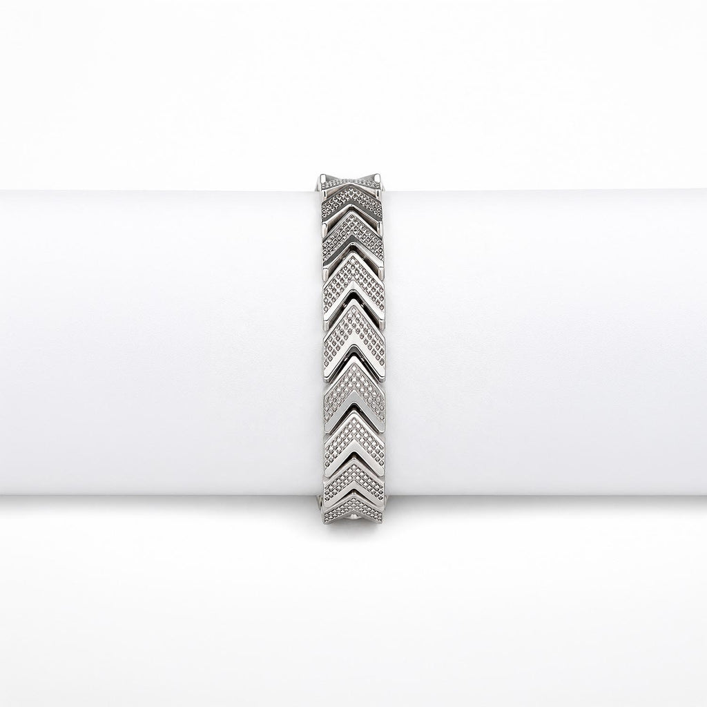 Silver Chevron Link Bracelet